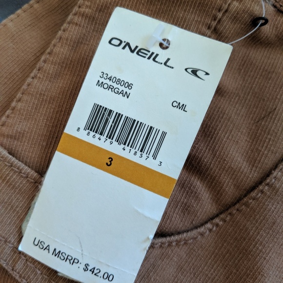 NEW O'Neill Morgan tan camel color shorts size 3 - Picture 3 of 3